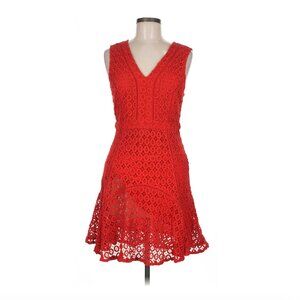 Anthropologie San & Soni Sleeveless, v-neckline, red, short dress size 0